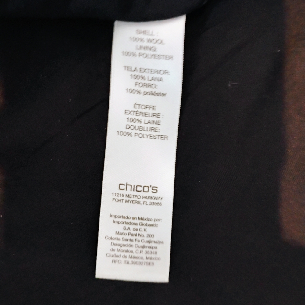 Chico's Colorblock Wool Long Jacket - Picture 4 of 4